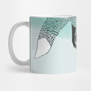 Fox jumping in the snow - stylized Mug